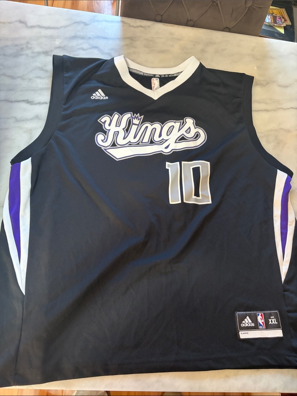adidas Black and Purple Sacramento Kings #10 Basketball Jersey